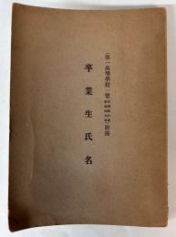 卒業生氏名　(第一高等学校一覧自昭和6年至昭和7年附録)