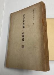 東京府立第一中学校一覧　昭和16年11月